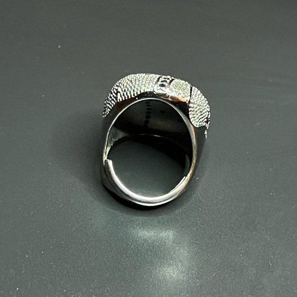 Rebecca of Italy Silver and Black Gold-Plated Bronze Ring w/ Cubic Zirconia - Picture 10 of 16